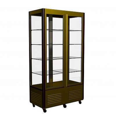 Кондитерская витрина Carboma Люкс D4 VM 800-1 (R800C коричнево-золотой, 1/2, INOX)
