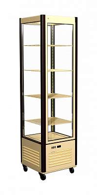 Кондитерская витрина Carboma Люкс D4 VM 400-1 (R400C коричнево-золотой, 1/2, INOX)