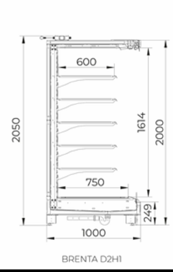 Горка среднетемпературная BRENTA SG D2H1 250 (без боковин)