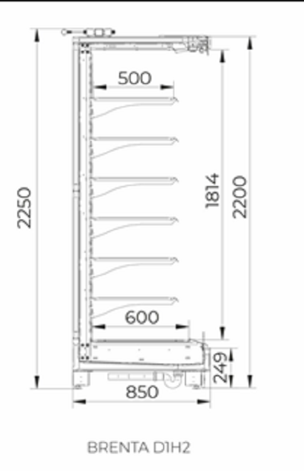 Горка среднетемпературная BRENTA DG D1H2 250 (без боковин)