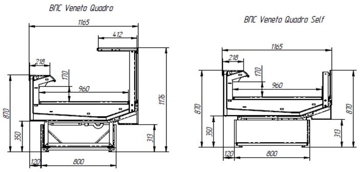 Холодильная витрина Italfrigo Veneto Quadro ВПС 2500 Д (вынос. холод)