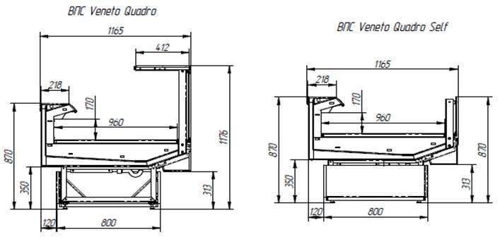 Холодильная витрина Italfrigo Veneto Quadro ВПС 3750 Д (вынос. холод)