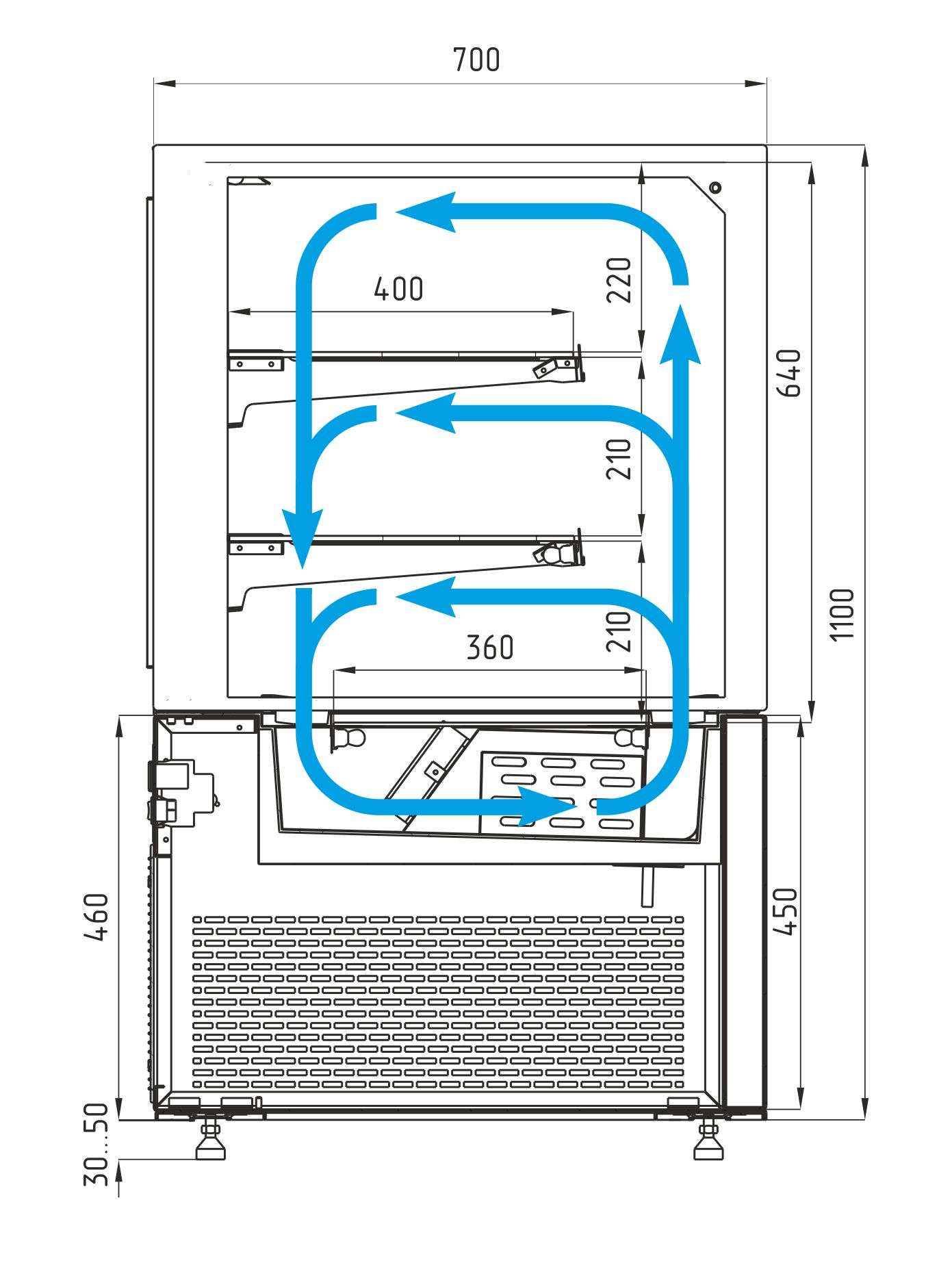 Кондитерская витрина Carboma Полюс KC71-110 VV 0,9-1 BUILT-IN