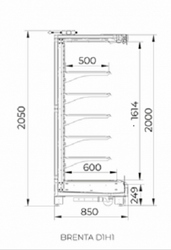 Горка среднетемпературная BRENTA SG D1H1 250 (без боковин)