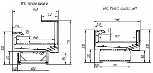 Холодильная витрина Italfrigo Veneto Quadro Self 1250 Д (вынос. холод)
