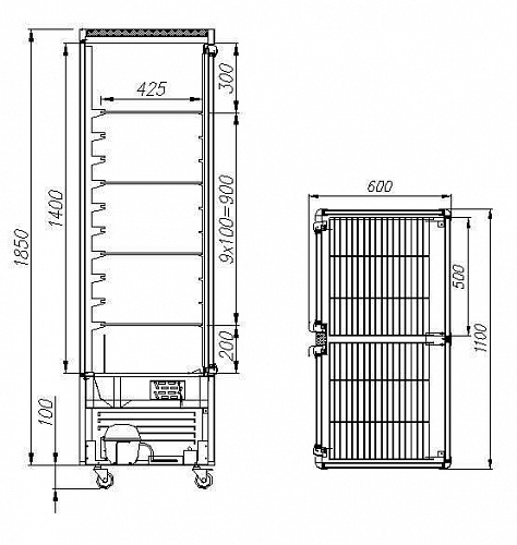 Кондитерская витрина Carboma Люкс D4 VM 800-1 (R800C коричнево-золотой, 1/2, INOX)
