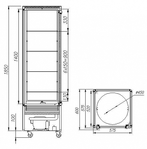 Кондитерская витрина Carboma Люкс D4 VM 400-2 (R400Cвр коричнево-золотой, 1/2, INOX)