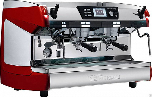 Профессиональная кофемашина Nuova Simonelli Aurelia II T3 2Gr S 380V red+cupwarmer (Высокая группа)