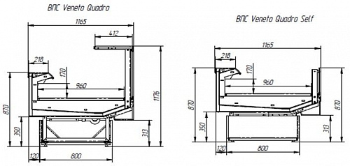 Холодильная витрина Italfrigo Veneto Quadro 1250 Д (вынос. холод)