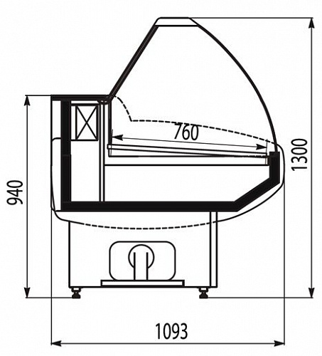 Холодильная витрина Cryspi Gamma-2 1200 (вынос)
