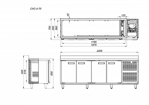 Стол холодильный Аркто СХС-4-70